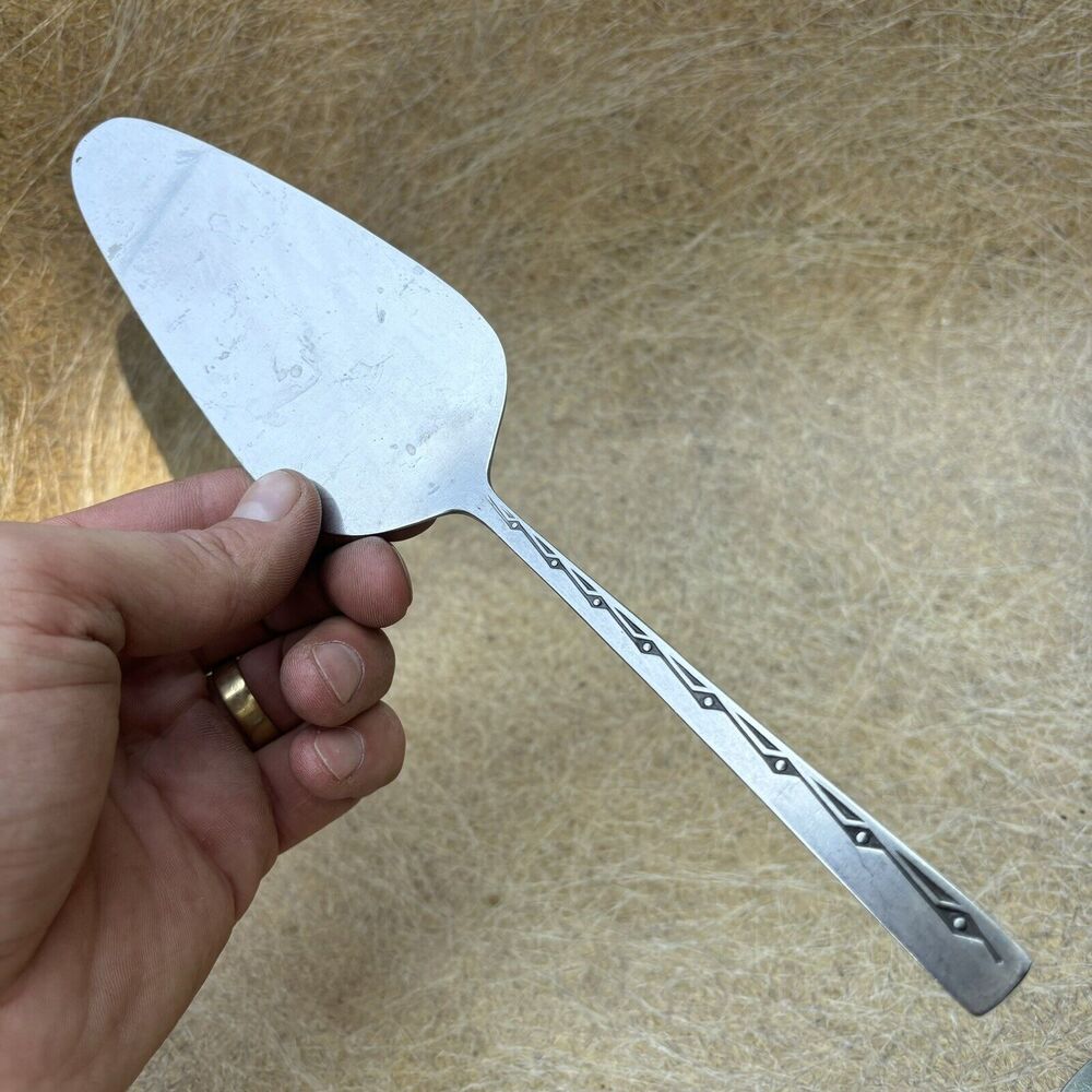 Vtg Viners EXECUTIVE SUITE cake pie slice lifter Korea stainless 10” Mid Century